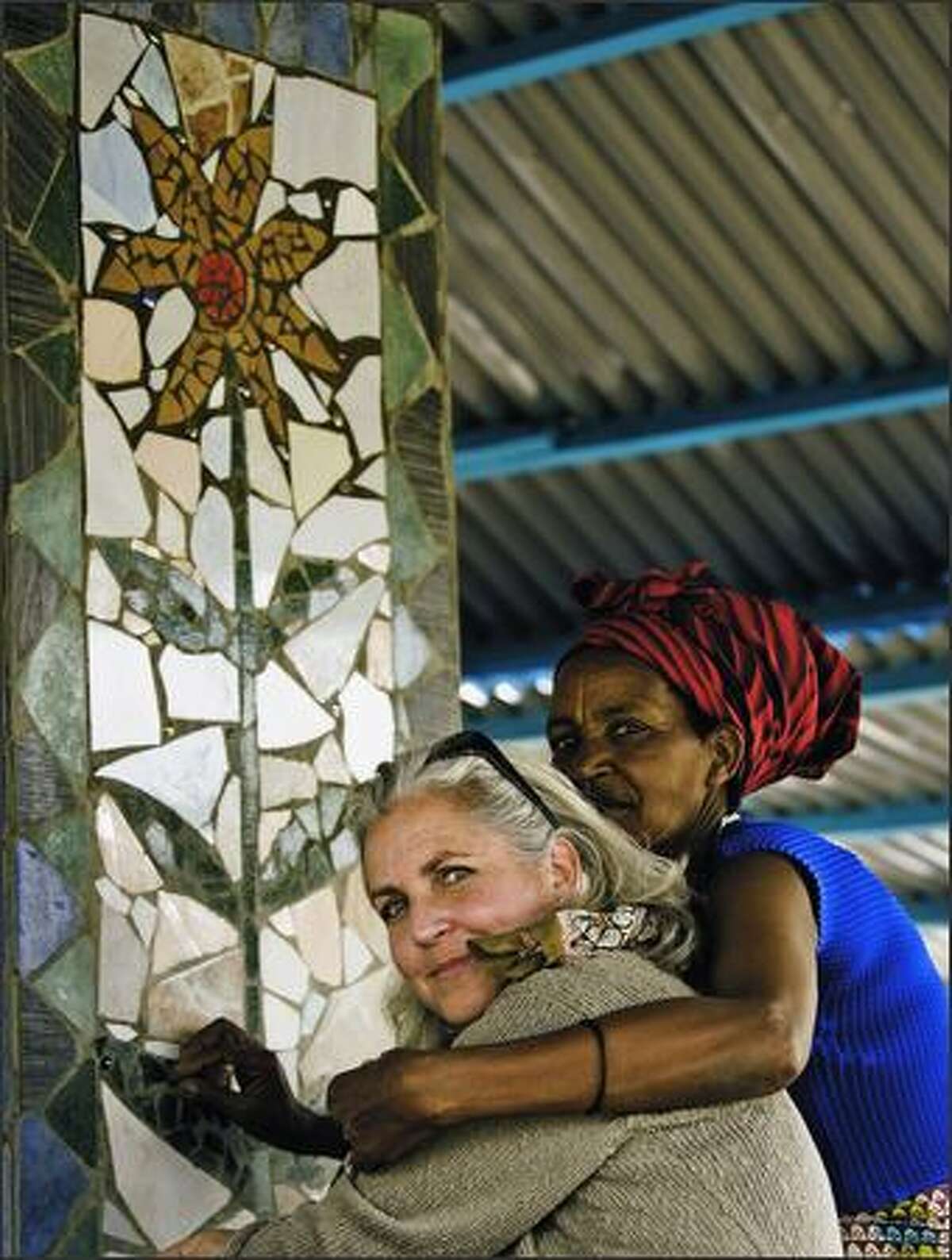 Terry Tempest Williams, left, says in her new memoir that learning how to make mosaics helped teach her lessons about life.