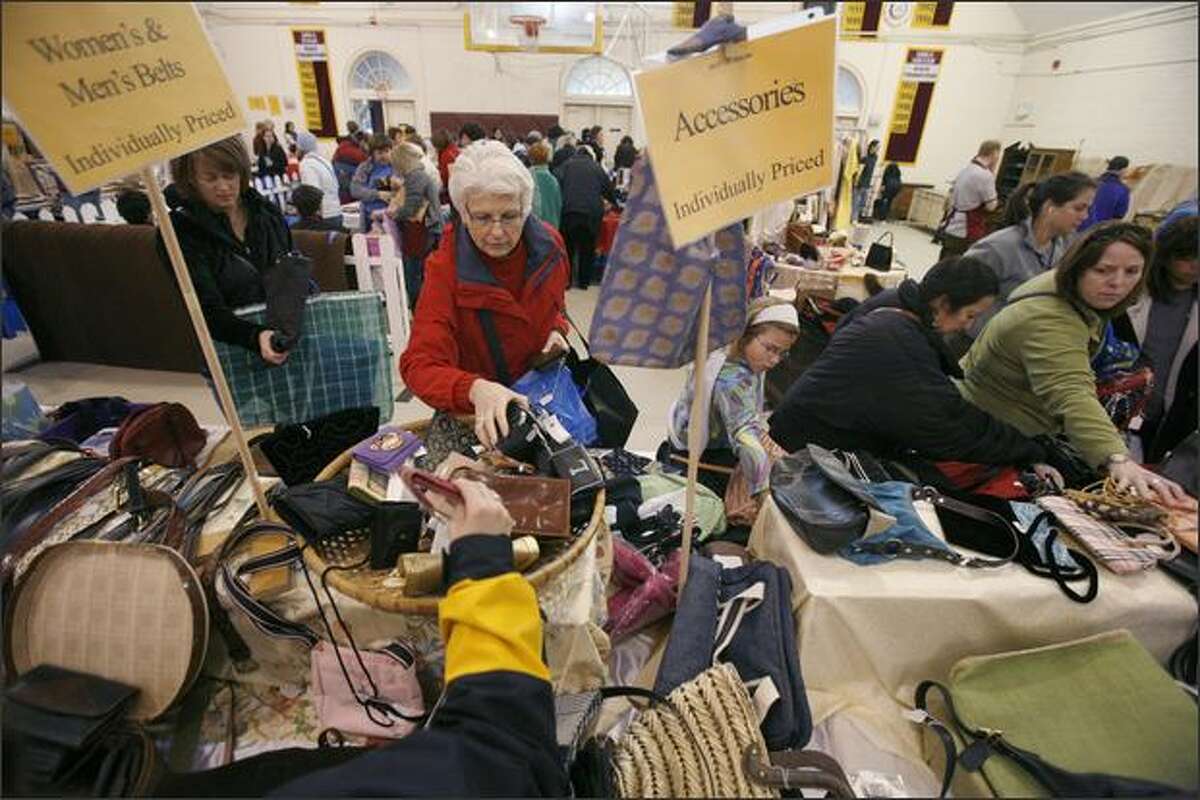 Lakeside School's annual rummage sale brought bargain-shopping crowds to the private school's campus on Saturday.