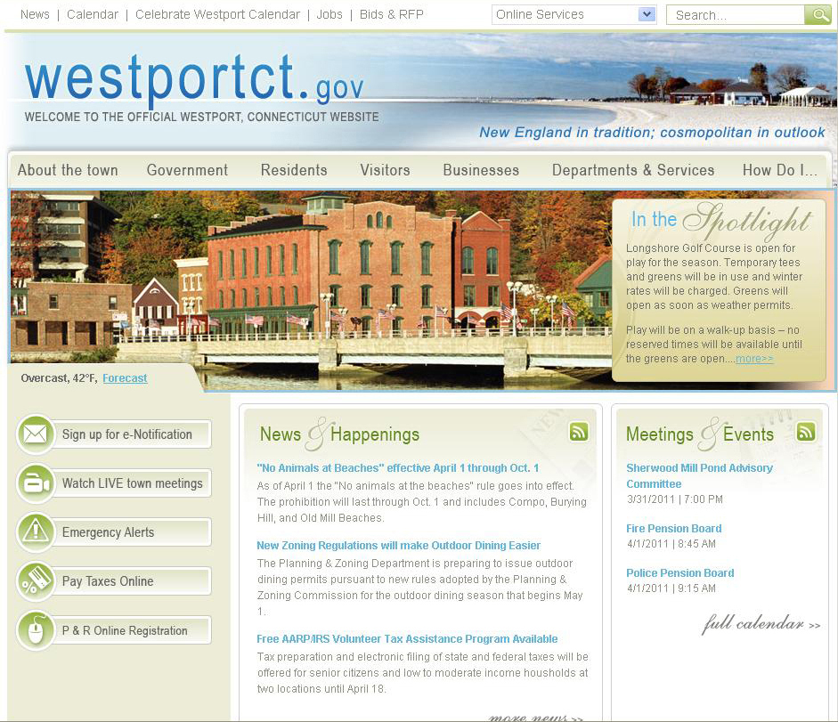 Westport redesigns, upgrades municipal website