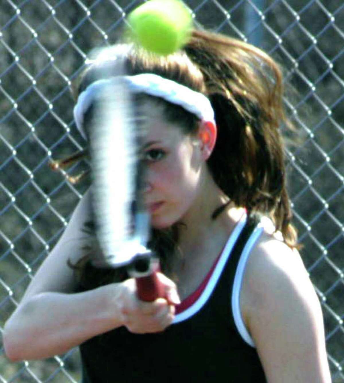 SPECTRUM/Macey Farnsworth and her New Milford High School girls' tennis teammates hope to have their eye on the prize this spring. April 2011
