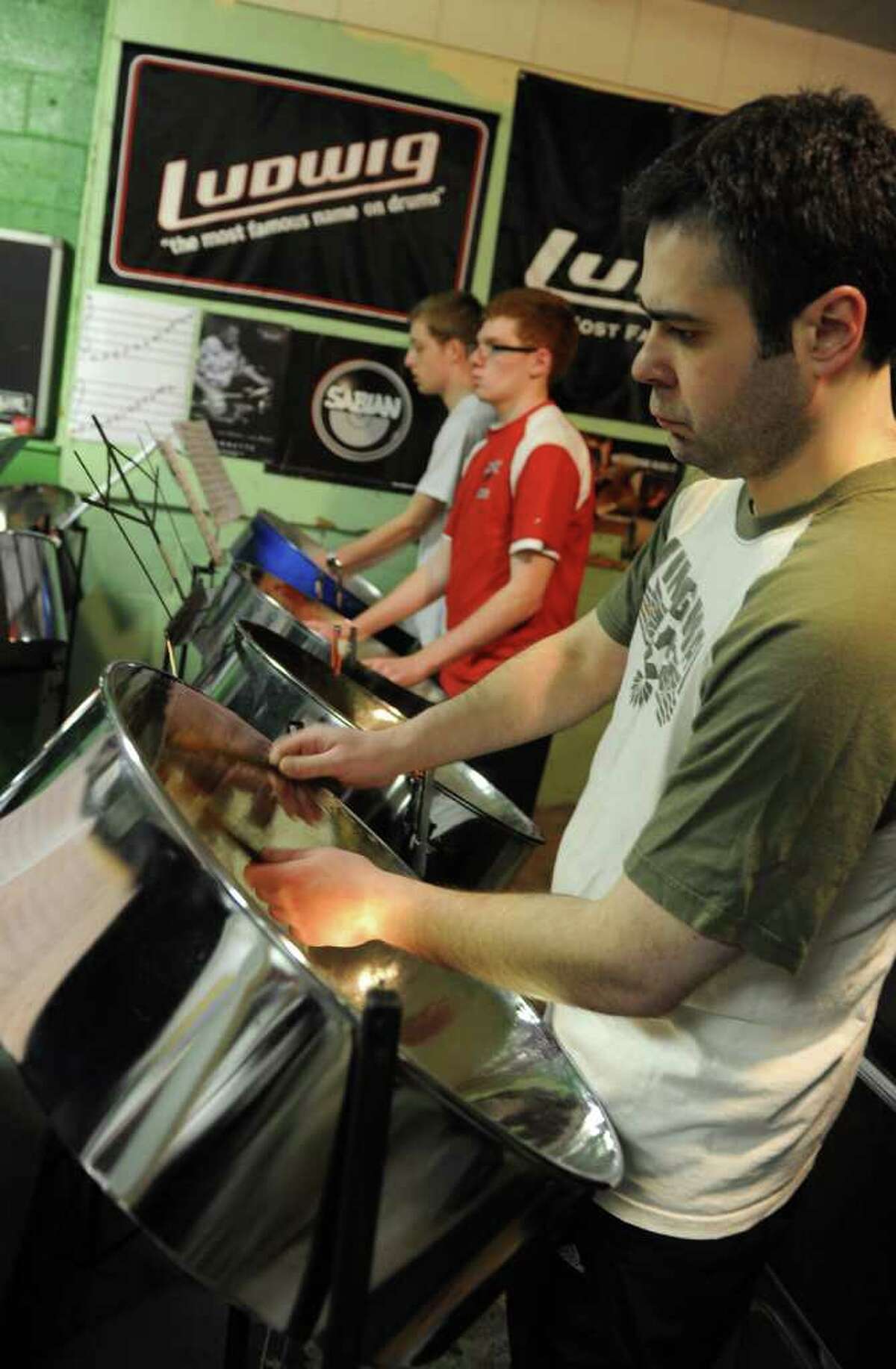 Bridgeport drum ensemble performing in Trinidad