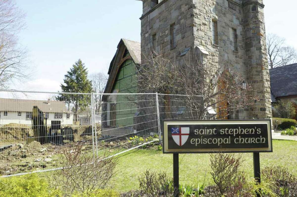 Construction work continues on a parish hall that is part of a $2.2 million construction project at St. Stephen's Episcopal Church, seen here on Monday morning, April 18, 2011 in Schenectady. (Paul Buckowski / Times Union)