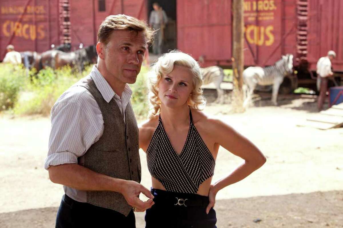 Reese Witherspoon, right, and Christoph Waltz in a scene from "Water for Elephants." (AP Photo/Twentieth Century Fox, David James)