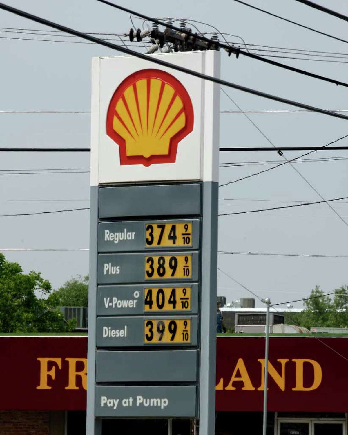 Gas prices at a Shell station posted on April 25.