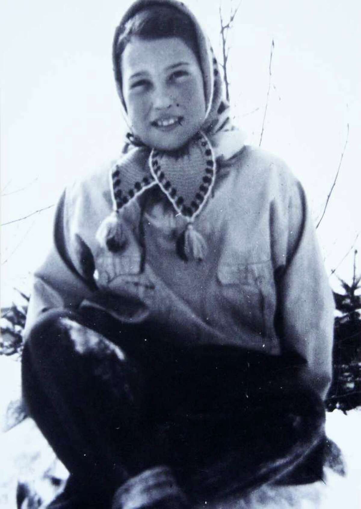 Anita Schorr sits on a Czechoslovakian mountain circa late-1930s. Prior to the beginning of World War II, Schorr and her family frequently went skiing.