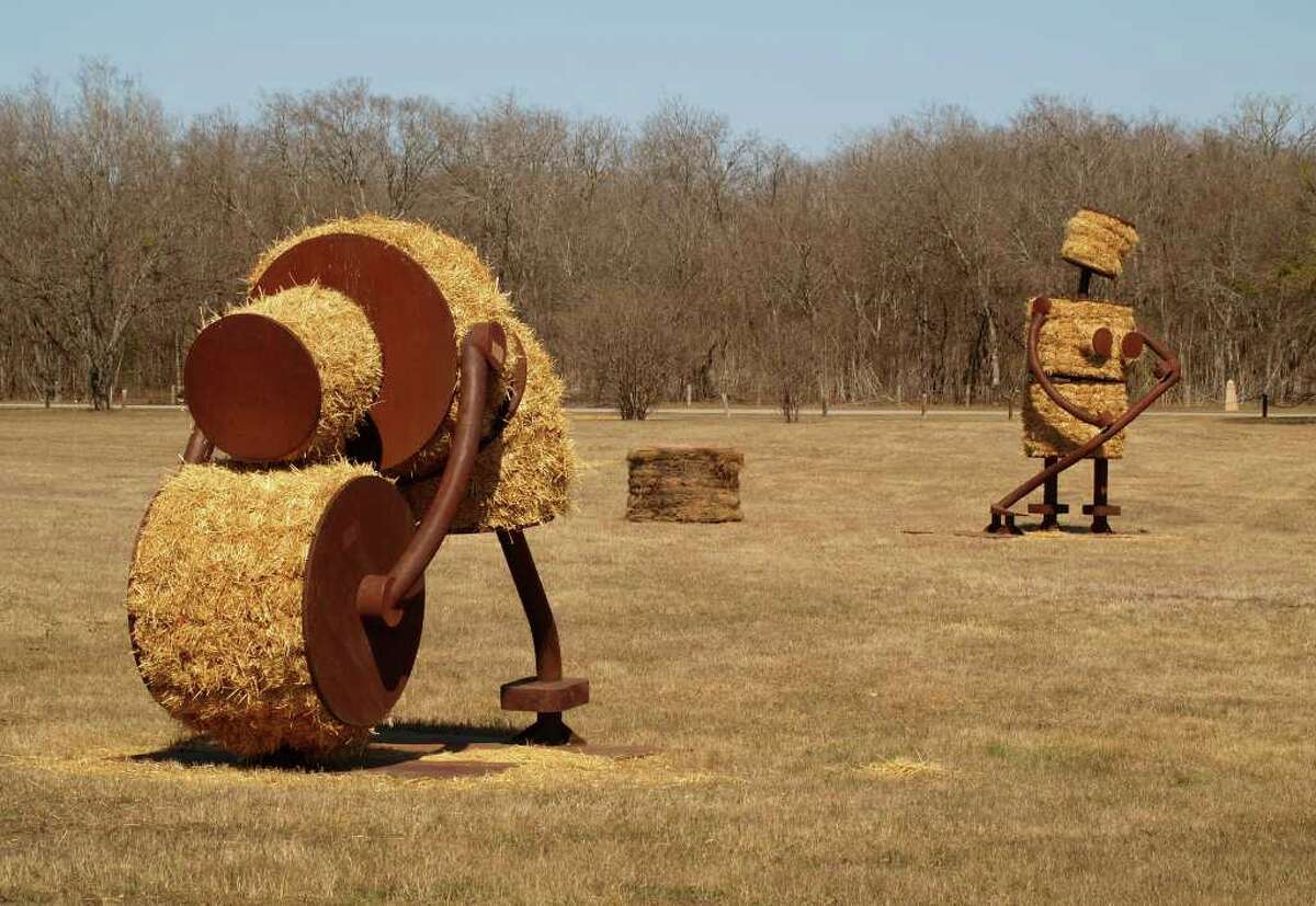 METRO/SA LIFE -- Artist Tom Otterness' installation "Makin' Hay" can be seen in a field near the Mission trail in south San Antonio Friday February 20, 2009 (Photo by Robert McLeroy)