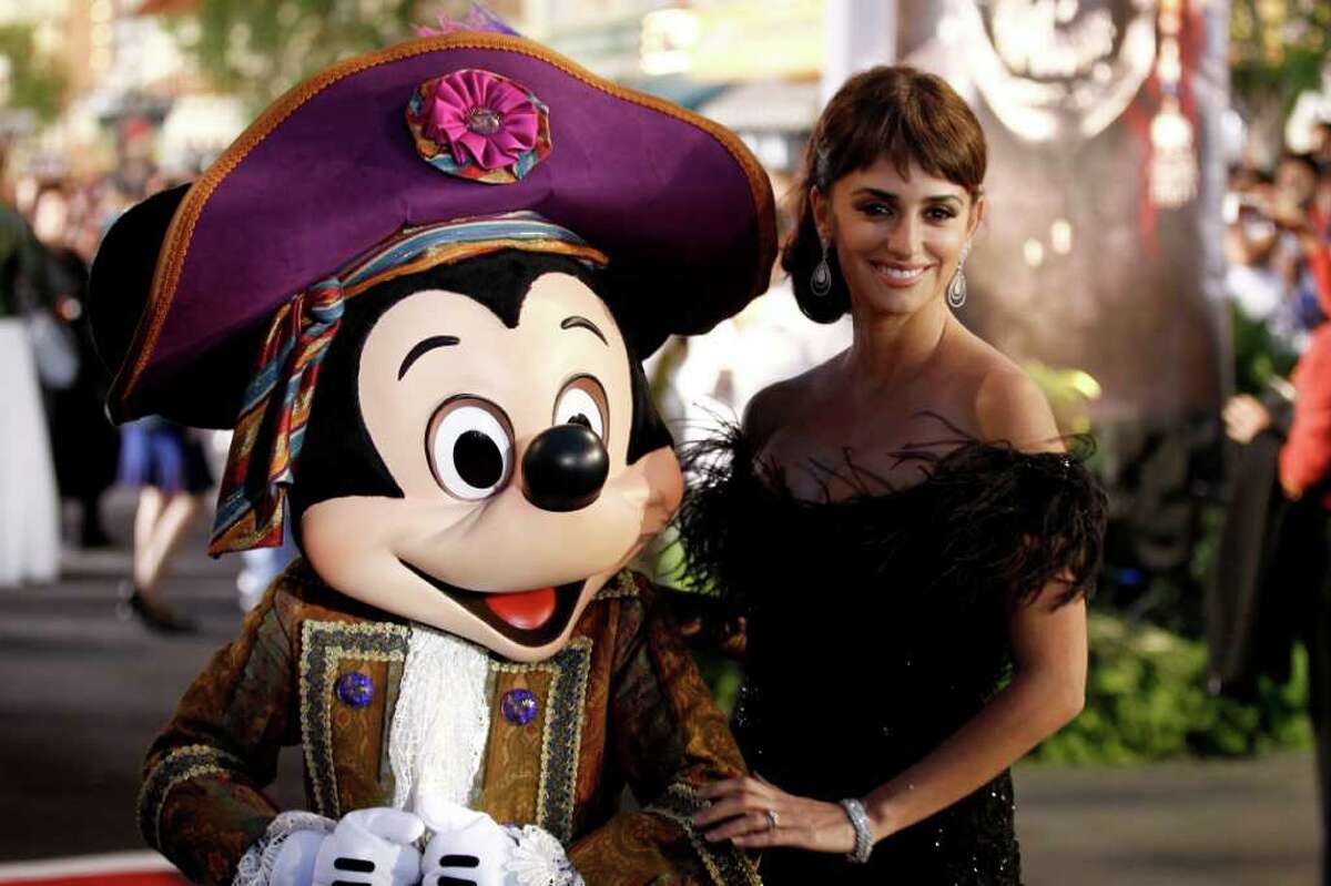 Penélope Cruz and Mickey Mouse are seen at the World Premiere of "Pirates of the Caribbean: On Stranger Tides" at Disneyland in Anaheim, Calif., on Saturday, May 7, 2011.
