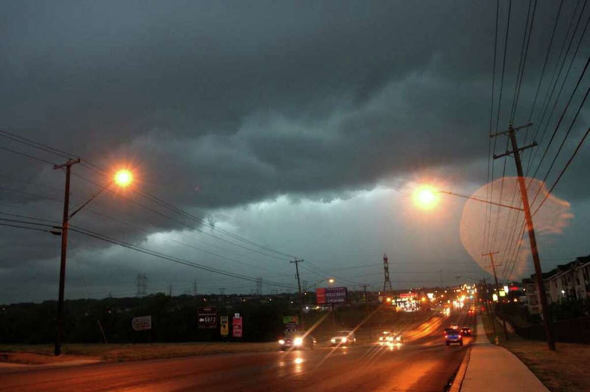 METRO -- View down Marbach Road as thunderstorms hits the San Antonio area, Thursday, May 12, 2011. JERRY LARA/glara@express-news.net