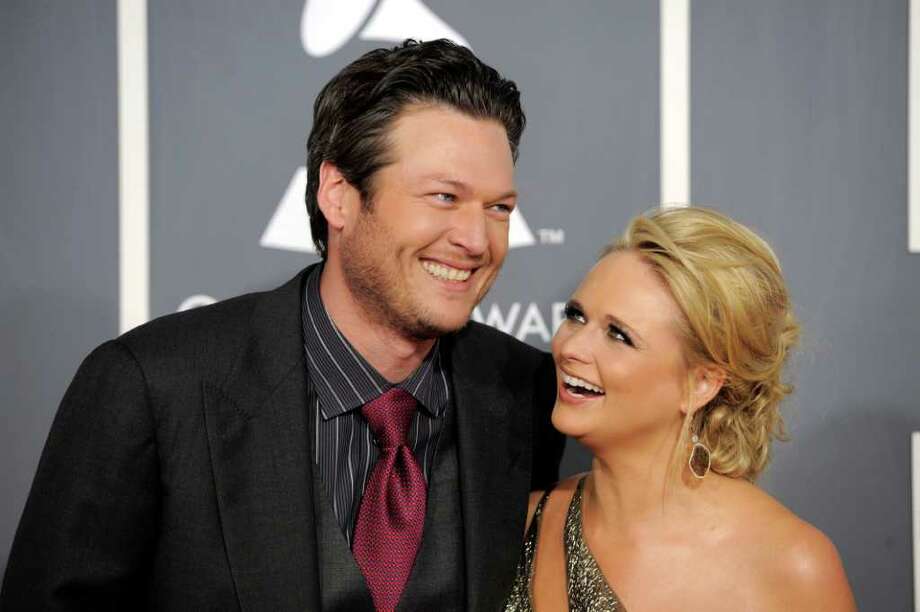 Blake Shelton Miranda Lambert Exchange Vows In Boerne San Antonio Blake Shelton Left And Miranda Lambert Arrive At The 53rd Annual Grammy Awards In