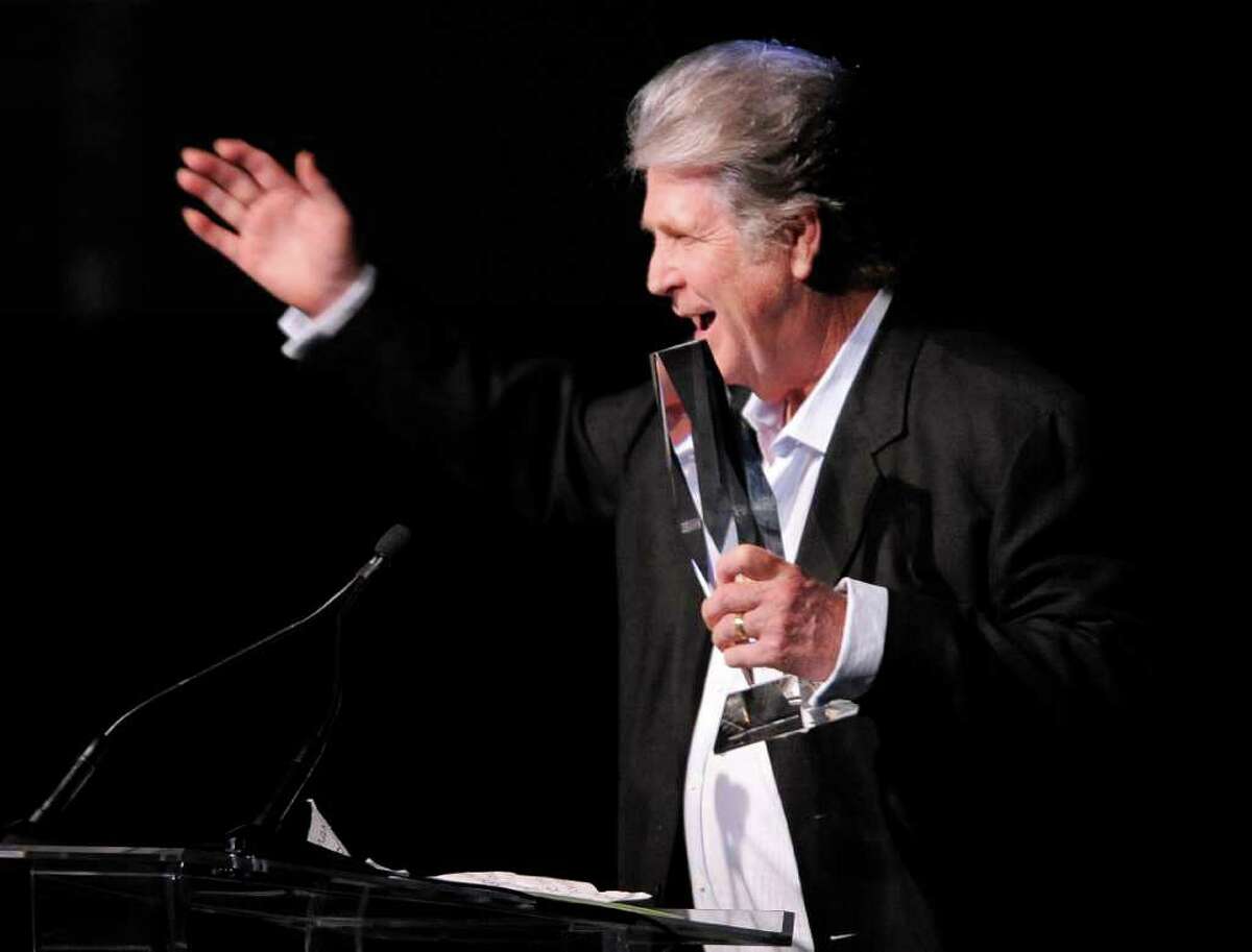 Brian Wilson accepts the Chairman's Award during the National Association of Recording Merchandisers Convention Awards Dinner, Thursday, May 12, 2011, in Los Angeles.