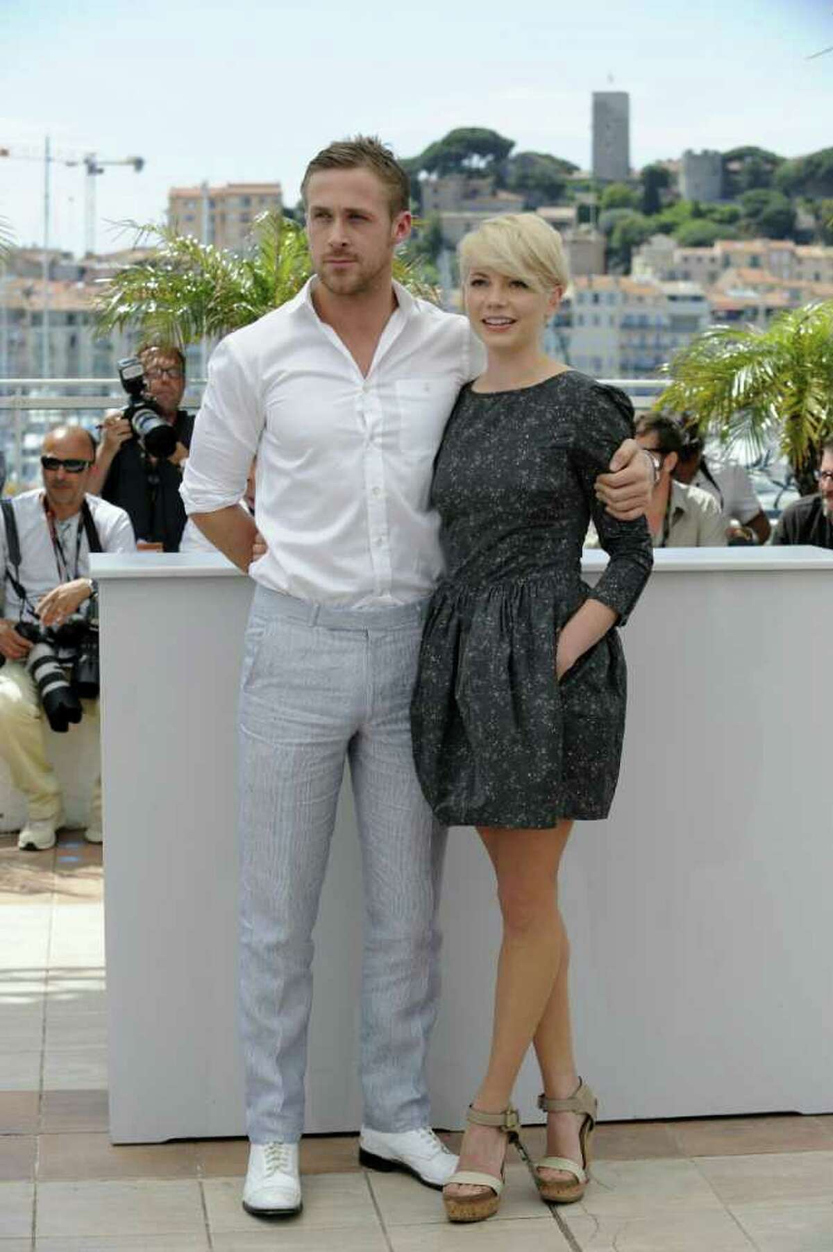 US actress Michelle Williams and Canadian actor Ryan Gosling pose during the photocall of "Blue Valentine" presented in the Un Certain Regard selection at the 63rd Cannes Film Festival on May 18, 2010, in Cannes. (AFP/Getty Images)