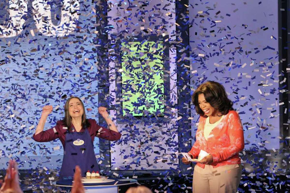 In this photo provided by Pillsbury, during the Ã‚Â“The Oprah Winfrey Show,Ã‚Â” Sue Compton of Delanco, N.J. is named winner of the 44th Pillsbury Bake-OffÃ‚Â® Contest for her Mini Ice Cream Cookie Cups recipe on Wednesday, April 14, 2010. ComptonÃ‚Â’s recipe won a $1 million dollar grand prize and beat out 99 other recipes during the annual contest held in Orlando, Florida on Monday, April 12. 2010.
