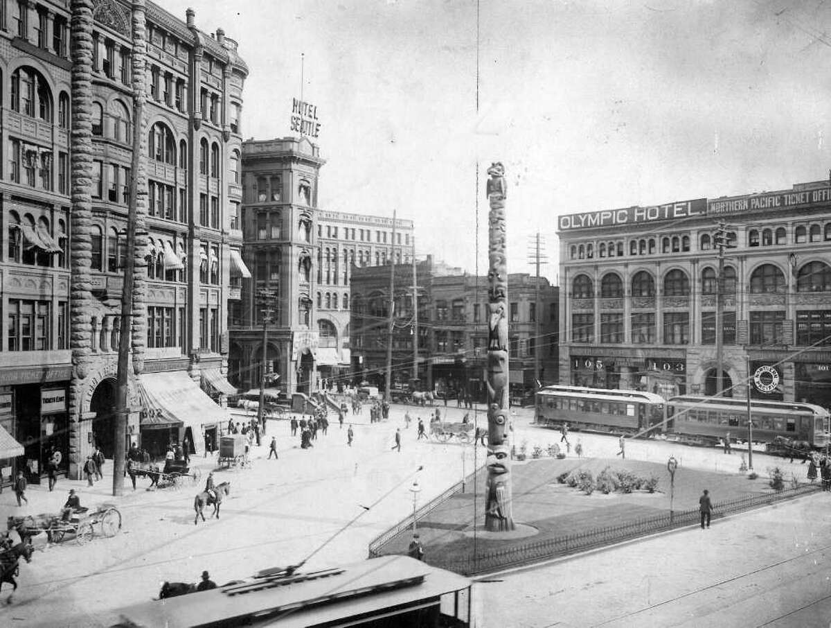 A historic image of Pioneer Square.