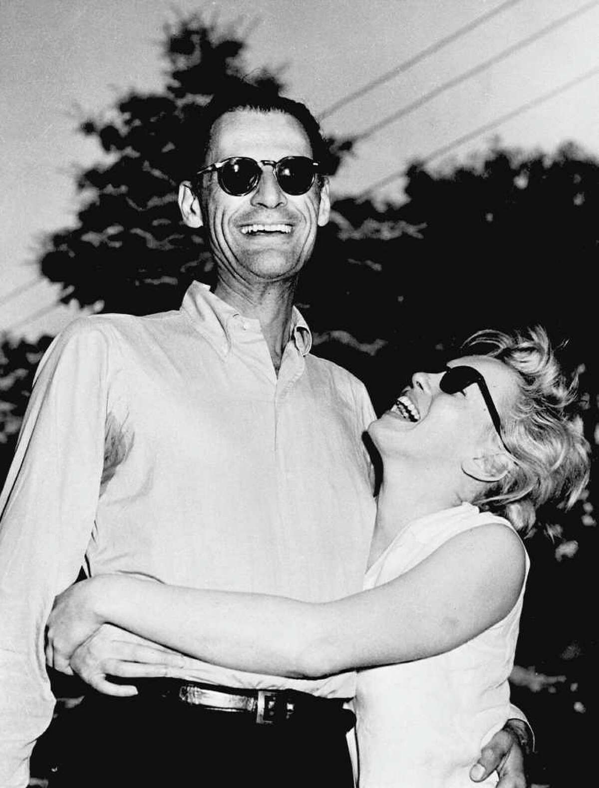 Picture dated 27 June 1956, in Connecticut showing American writer Arthur Miller and actress Marilyn Monroe few days before they get married.