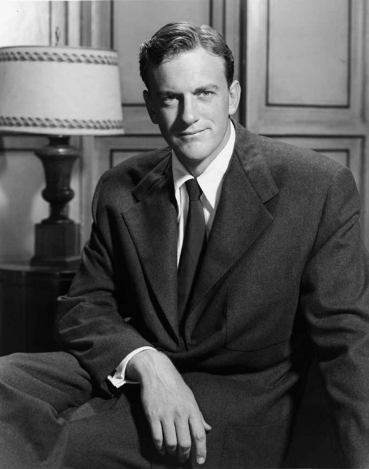 Promotional portrait of American actor James Arness, 1950s.