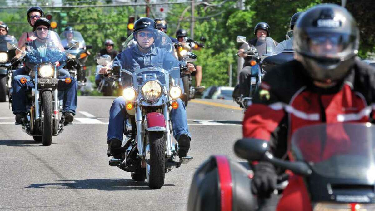 Motorcycles fill Canada Street in Lake George for the annual Americade rally Tuesday June 7, 2011. 