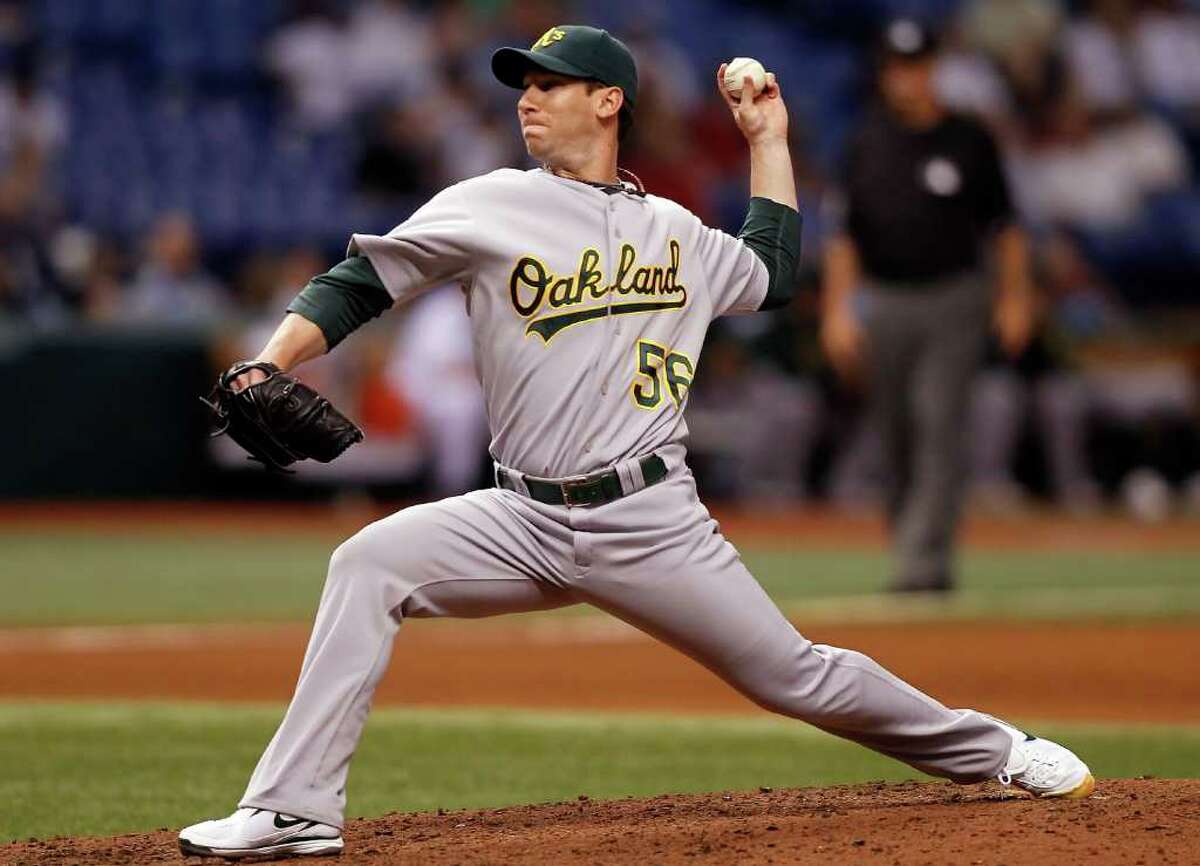 Pitcher Craig Breslow of the Oakland Athletics will appear at a charity event for the Stamford-based Stewardship Foundation at Citifield June 21. (Photo J. Meric Getty Images)