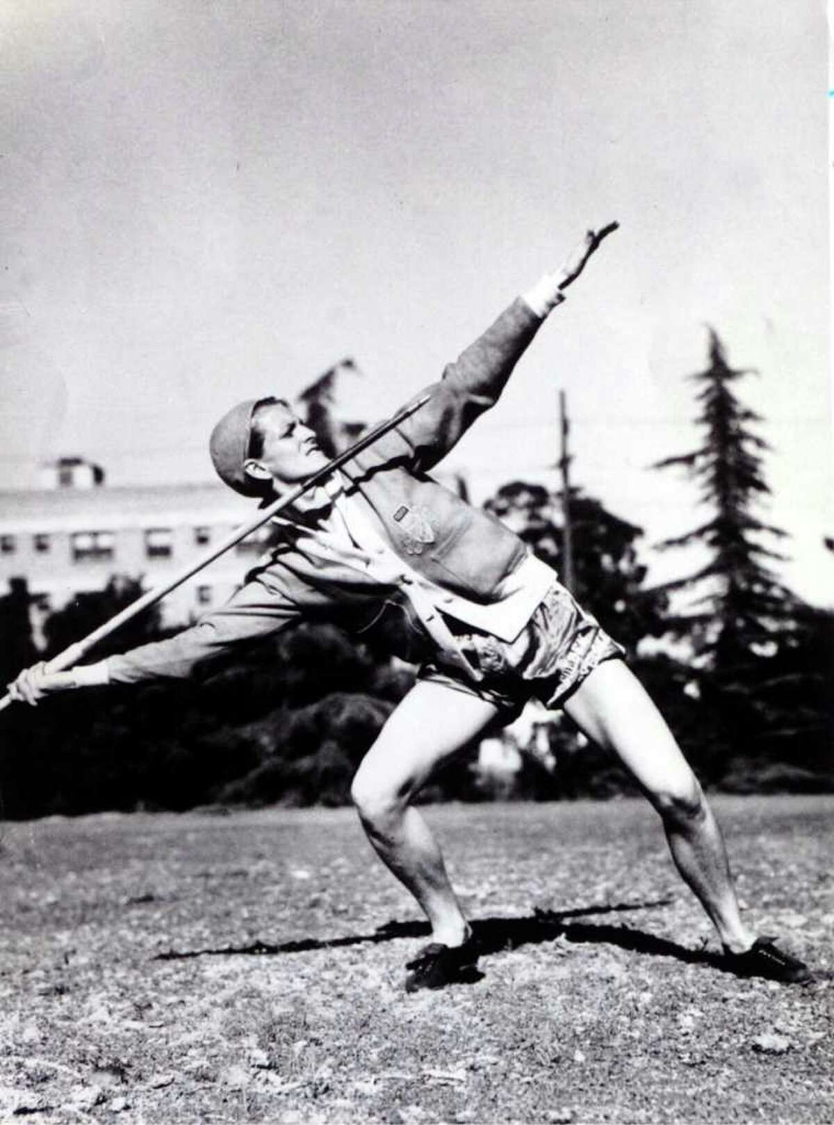 Babe Didrikson throws the javelin while preparing for the 1932 Olympics in Los Angeles. Enterprise file photo