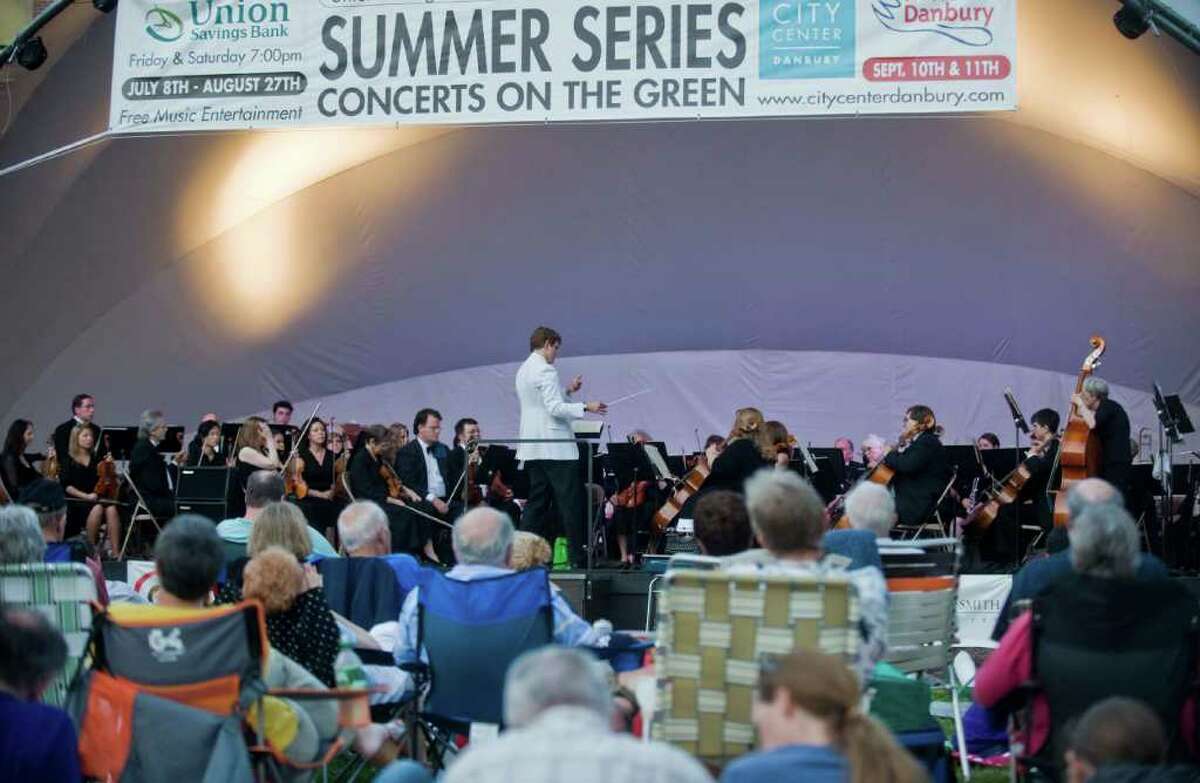 The Danbury Symphony Orchestra performing a Pops concert on the Green on Ives Street, directed by Ariel Rudiakov. Saturday, June, 18, 2011