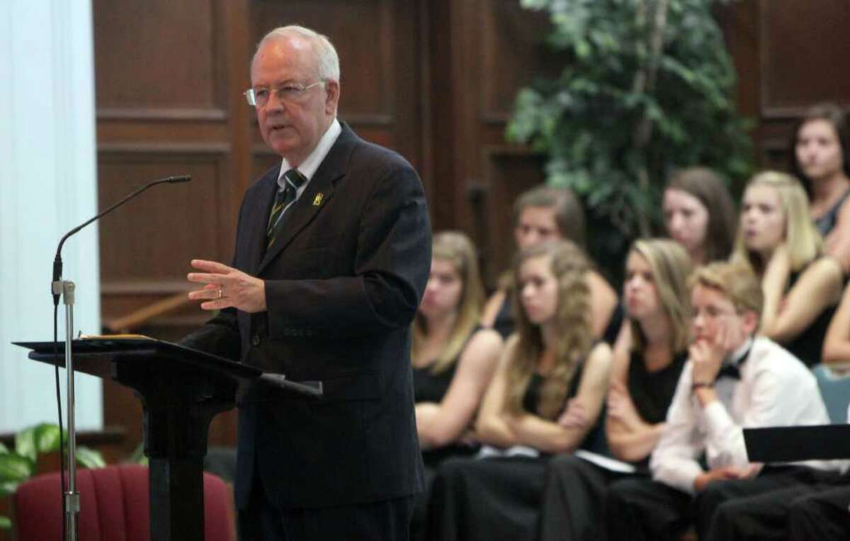Baylor University President Ken Starr speaks Sunday June 19, 2011 at Baptist Temple Church in San Antonio, Texas. Starr is known for his former position as Independent Counsel during the years of the Clinton adminsitration. JOHN DAVENPORT/jdavenport@express-news.net