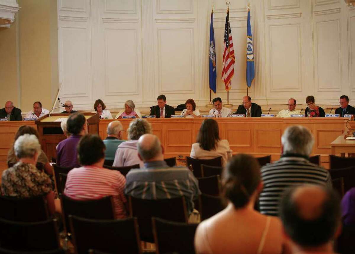 A Milford Board of Aldermen discusses their plan of opposition to a proposed recycling facility at 990 Naugatuck Avenue during a special meeting at Milford City Hall on Monday, June 27, 2011.