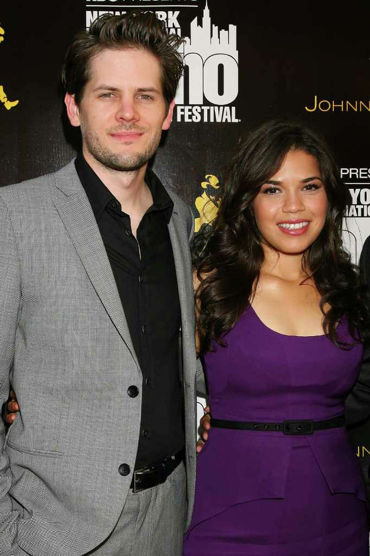 FILE - In this July 27, 2010 file photo provided by StarPix, actress America Ferrera and her fiance director Ryan Piers Williams arrive at the the 2010 New York International Latino Film Festival opening film "Day Land." Ferrera's representative confirmed Tuesday, June 28, 2011 that Ferrera and Williams wed Monday. (AP Photo/Dave Allocca, StarPix, file)