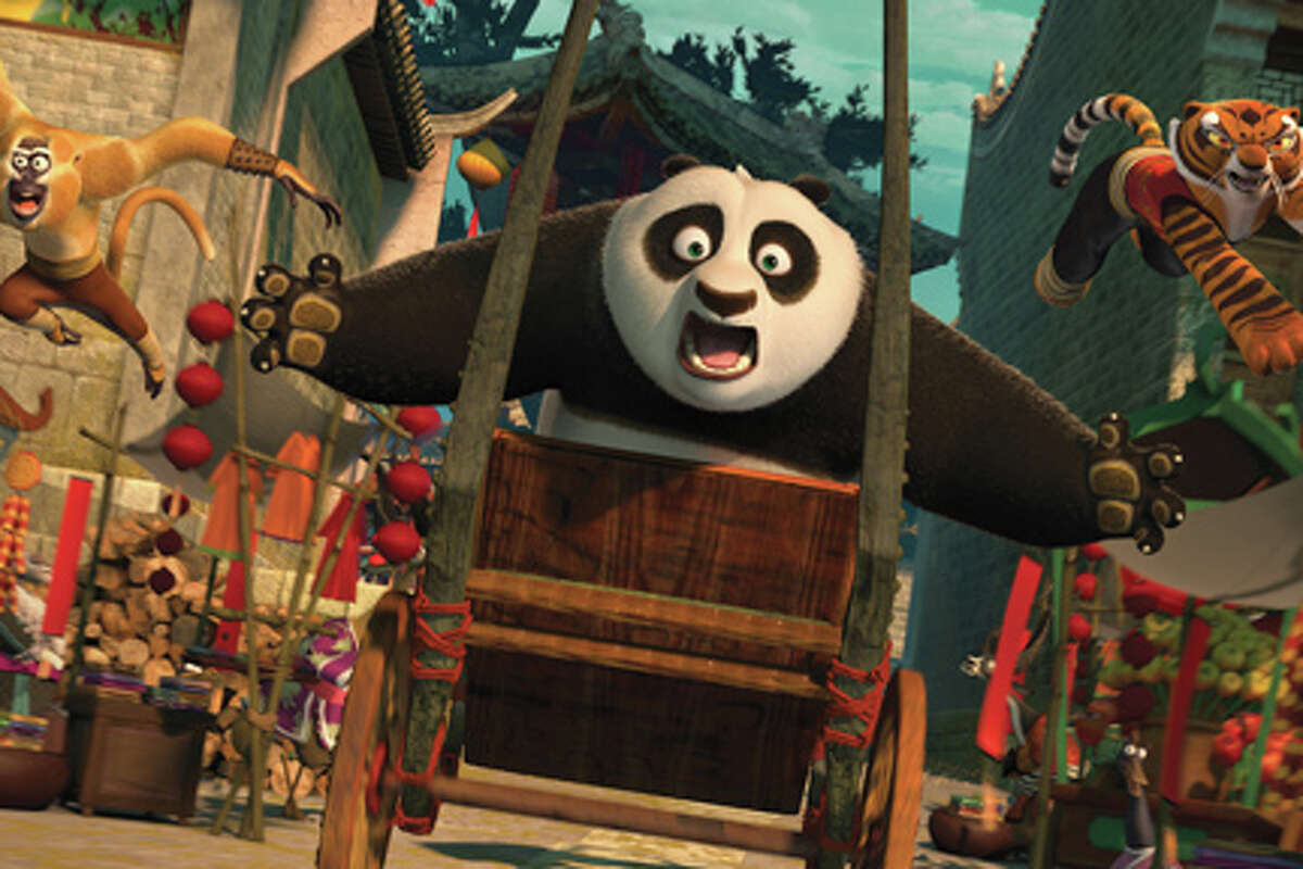 (L-R) Monkey, Po and Tigress in "Kung Fu Panda 2."