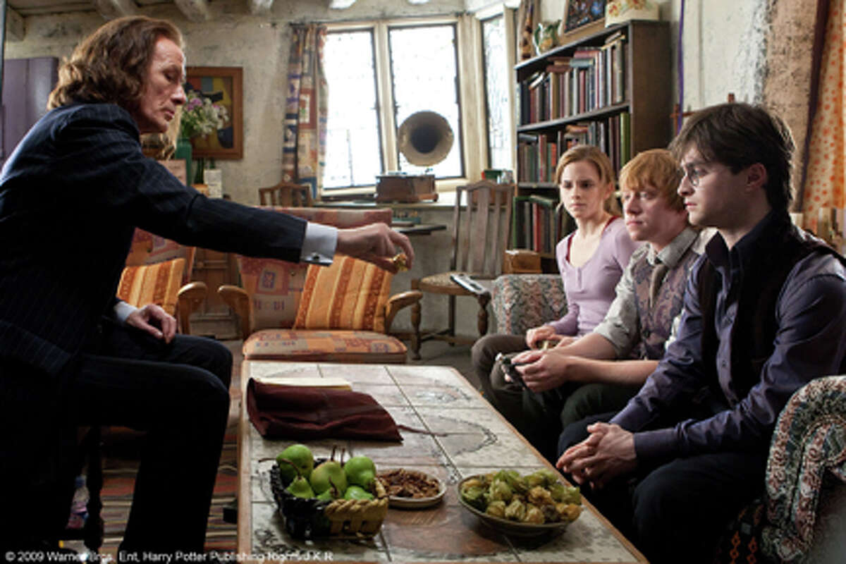 (L-R) Bill Nighy as Rufus Scrimgeour, Emma Watson as Hermione, Rupert Grint as Ron and Daniel Radcliffe as Harry in "Harry Potter and the Deathly Hallows Part 1."