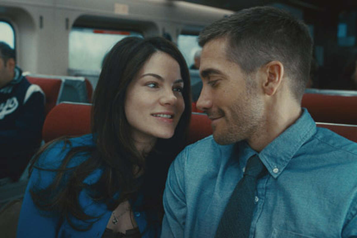 Michelle Monaghan as Christina and Jake Gyllenhaal as Colter Stevens in "Source Code."