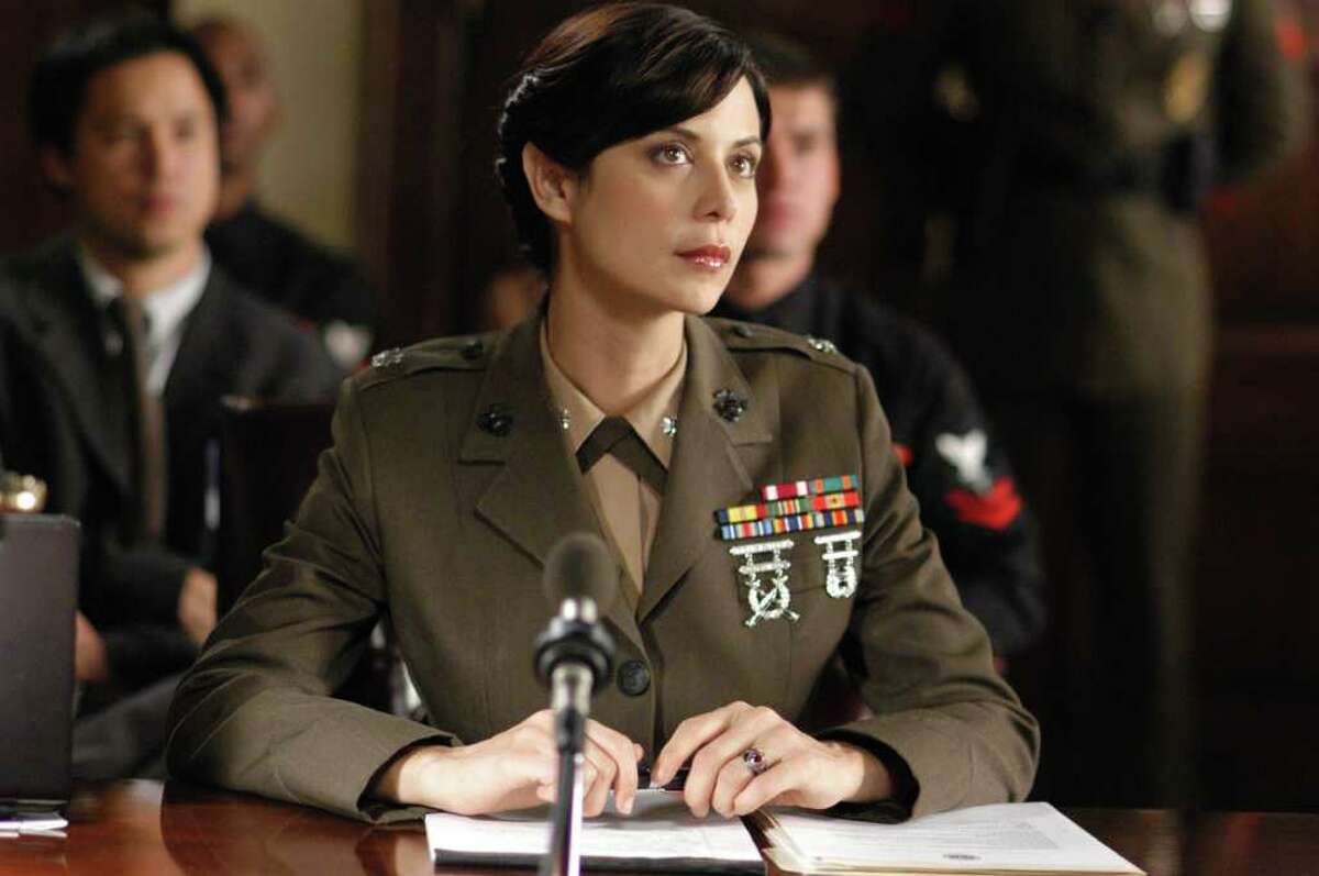 Actress Catherine Bell as Lt. Col. Sarah "Mac" MacKenzie in NBC's military law drama "JAG."