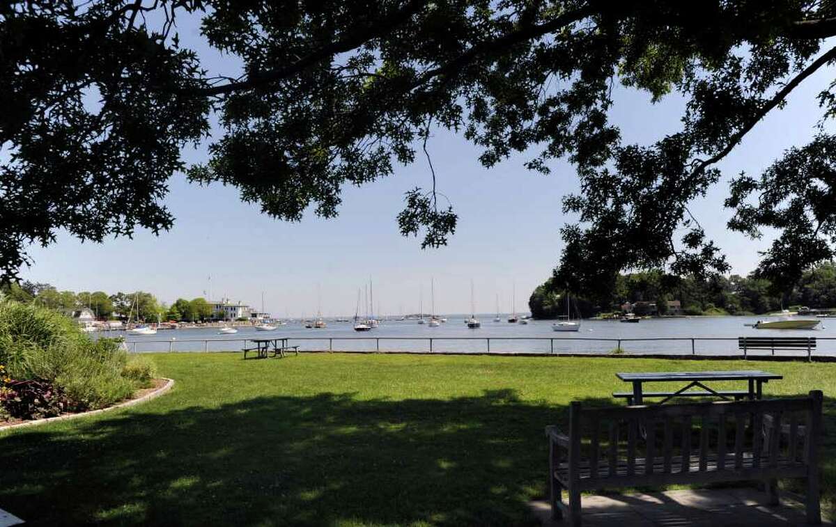 A view of Greenwich Harbor from under a shade tree at Grass Island, Tuesday, July 5, 2011. The same group that planned the Sept. 11 memorial on Great Captains Island is planning a second memorial at Grass Island, which they say would be more accessible to residents and nonresidents alike and not be reliant on ferry service. The group is led by former Greenwich Chamber of Commerce Chief Executive Mary Ann Morrison and local architect Chuck Hilton.