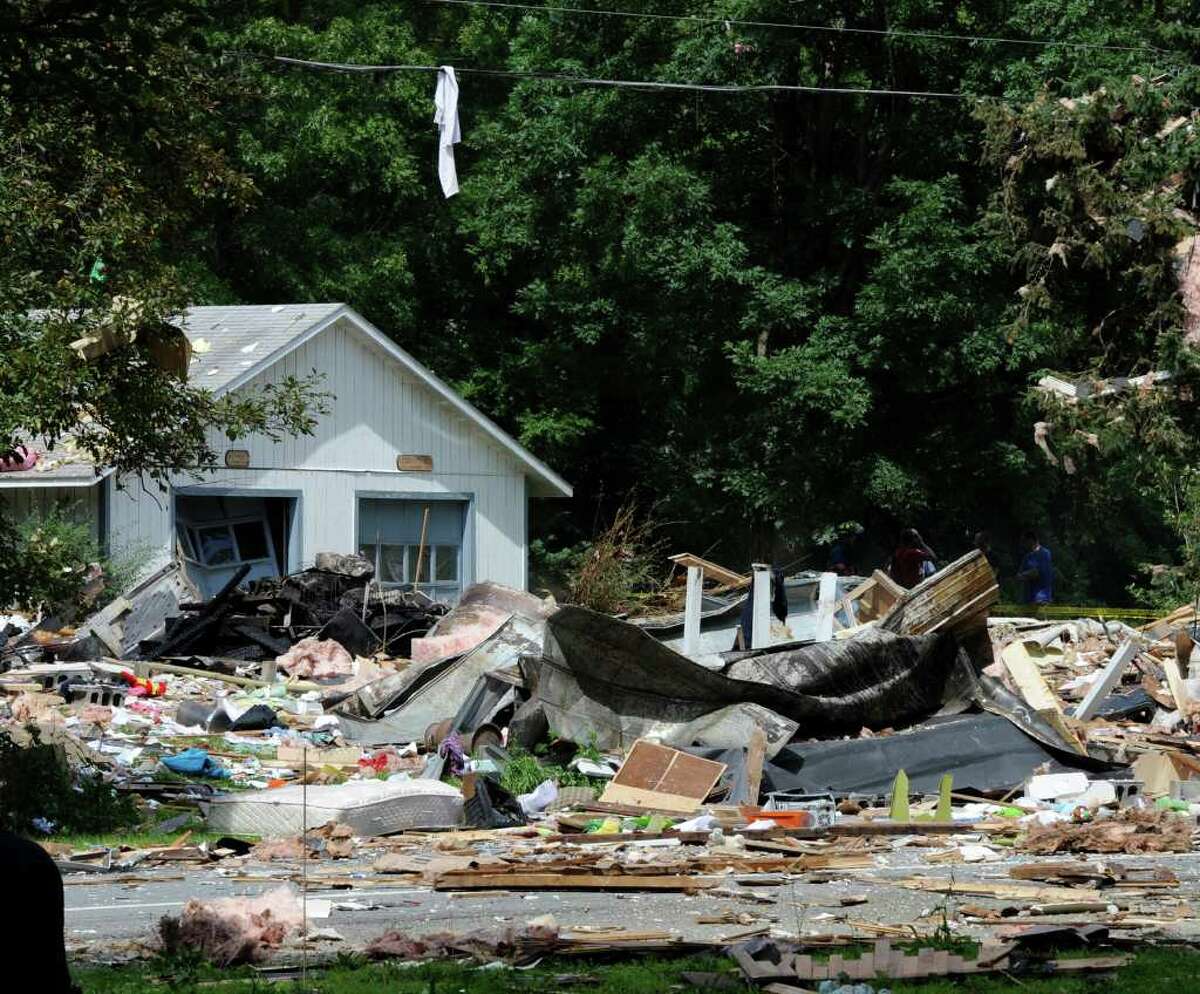 The scene of an explosion in Salem, N.Y. on July 13. (Skip Dickstein / Times Union)