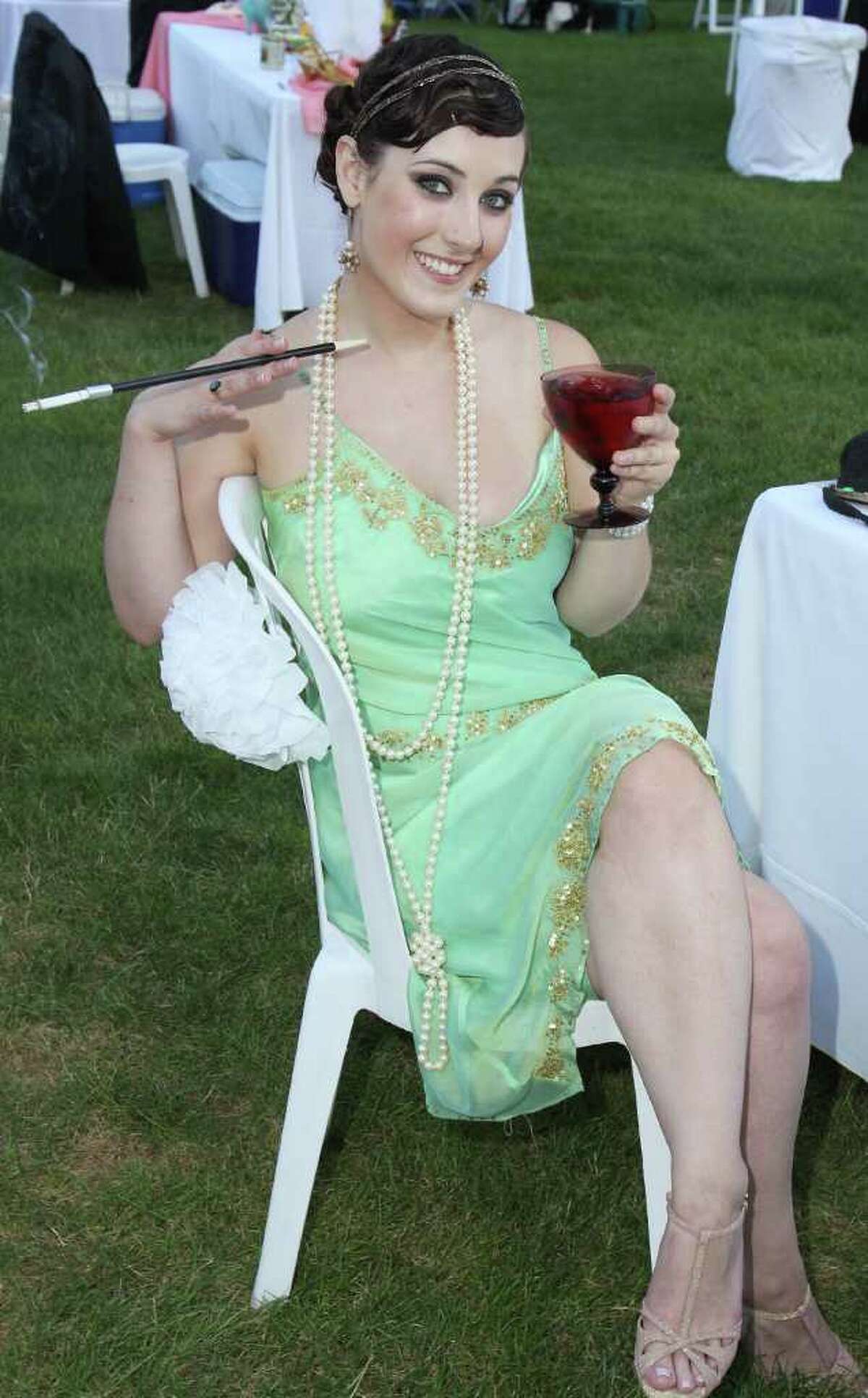 Saratoga Springs, NY - July 9, 2011 - (Photo by Joe Putrock/Special to the Times Union) - SPAC Junior Committee member Gwenn Patterson wore her best period attire to the SPAC Gala Lawn Party: A Gatsby Evening, hosted by SPAC's Junior Committee.