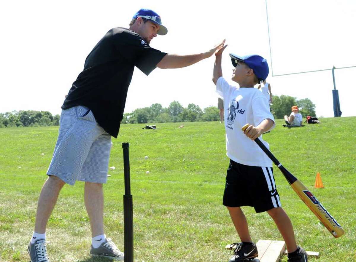 Murphy Evans Visit Baseball World Summer Camp In Westport