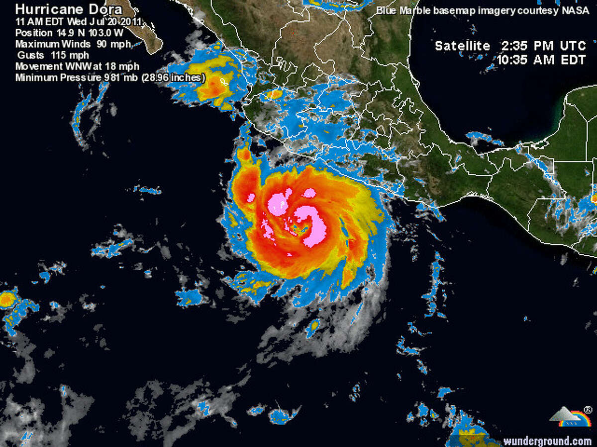 Hurricane Dora strengthens as Tropical Storm Bret weakens