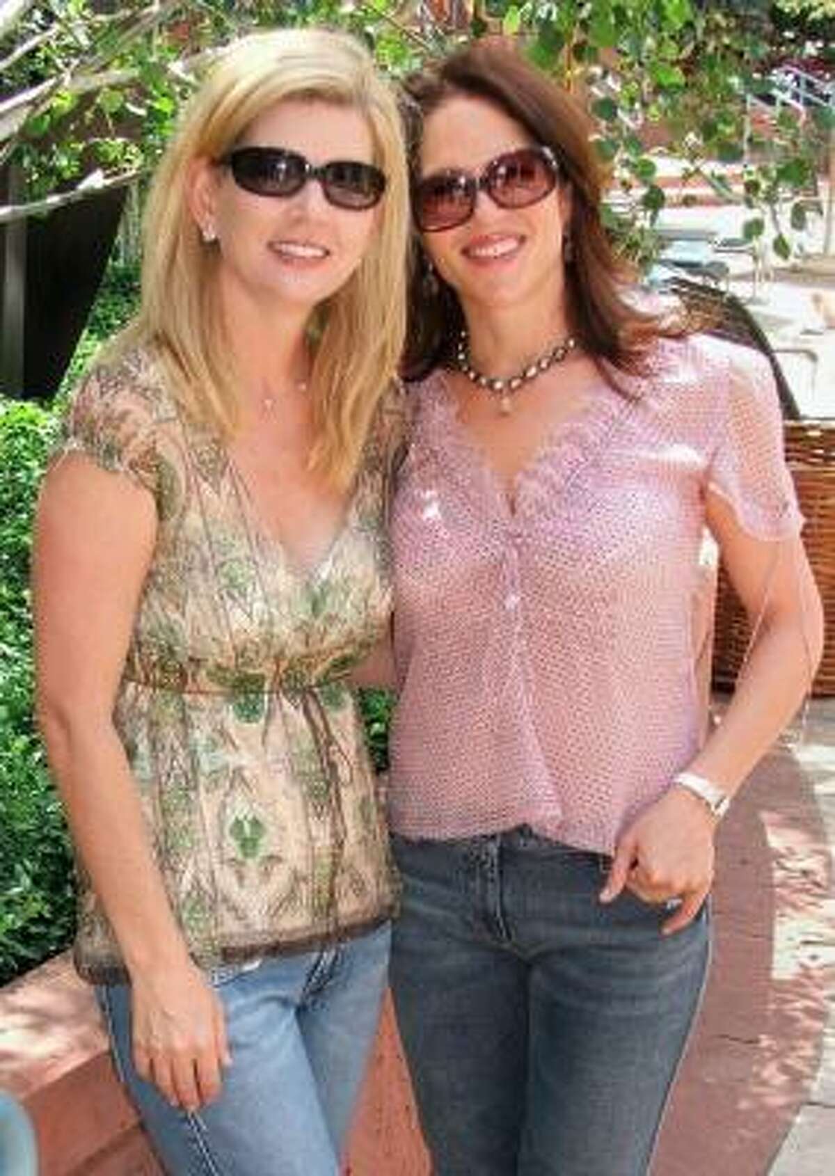 Melissa Schnitzer, left, is one of several Houstonians attending a birthday lunch for Karen Pulaski at the Little Nell Hotel in Aspen.