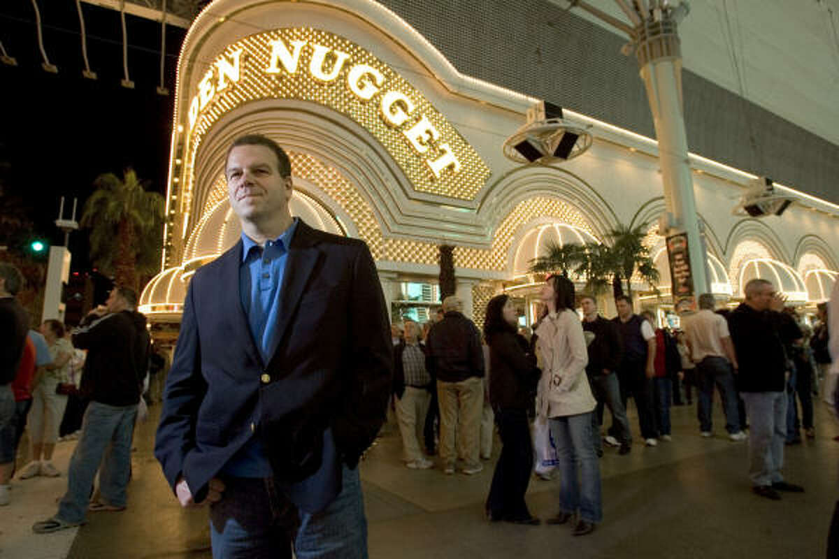 Landry's CEO Tilman Fertitta stands outside the entrance to the Golden Nugget in Las Vegas.
