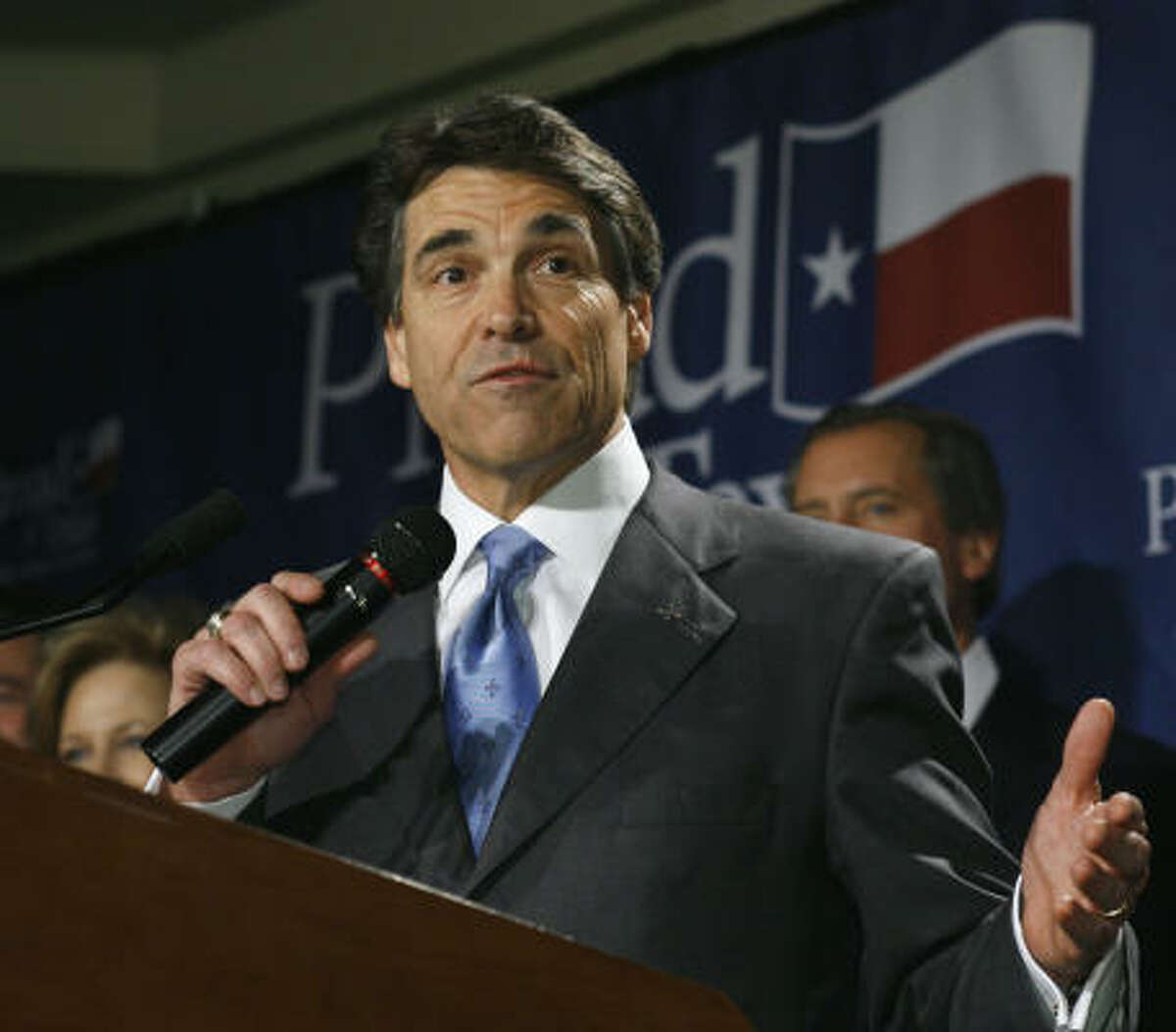 Republican Texas Gov. Rick Perry was re-elected with less than 40 percent of the vote against four opponents, far from a mandate.