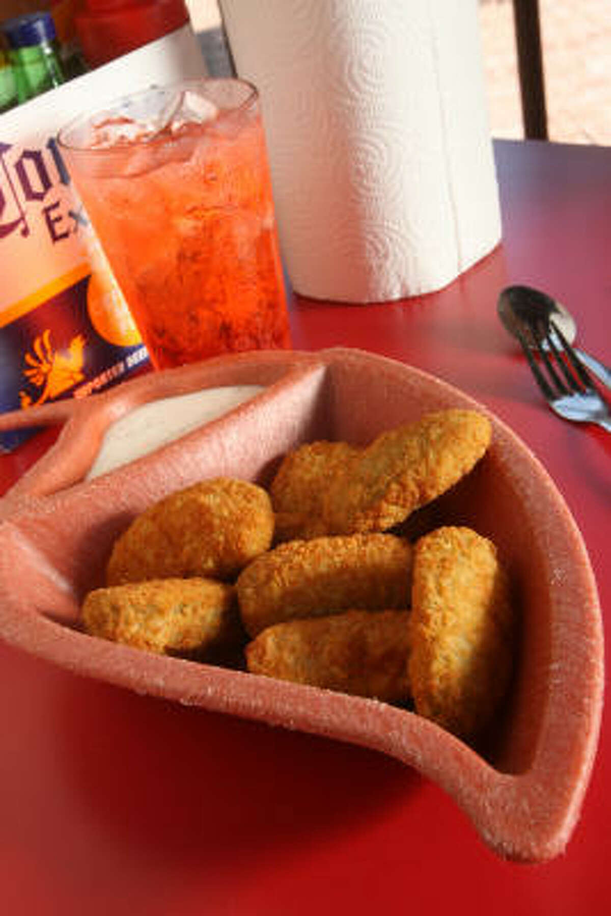 Jalapeno poppers and a cherry limeade.