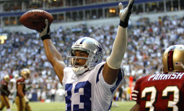 Dallas Cowboys wide receiver Terry Glenn celebrates a touchdown in