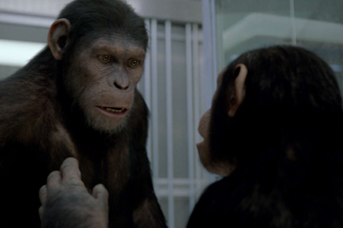 (L-R) Caesar and Cornelia in "Rise of the Planet of the Apes."