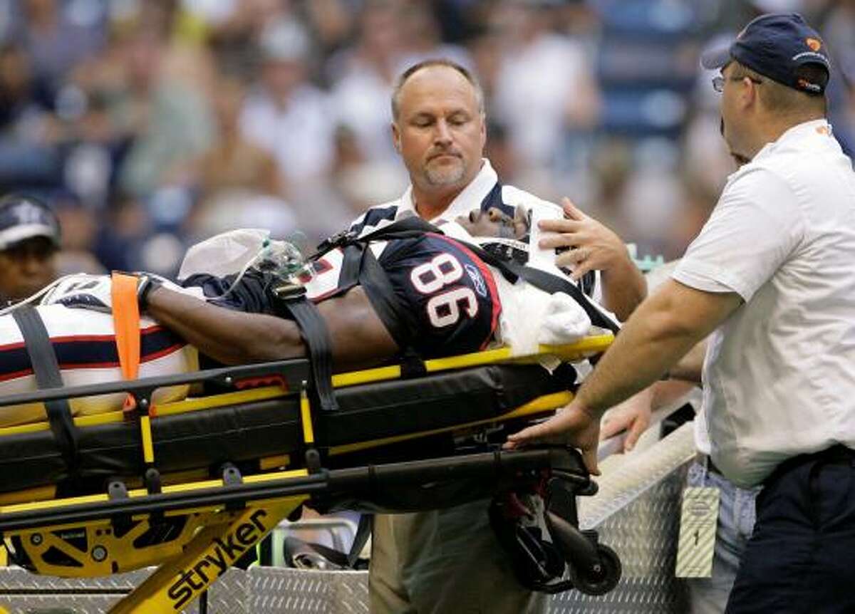 Texans WR Harry Williams was carted off the field while playing special teams against the Cowboys.