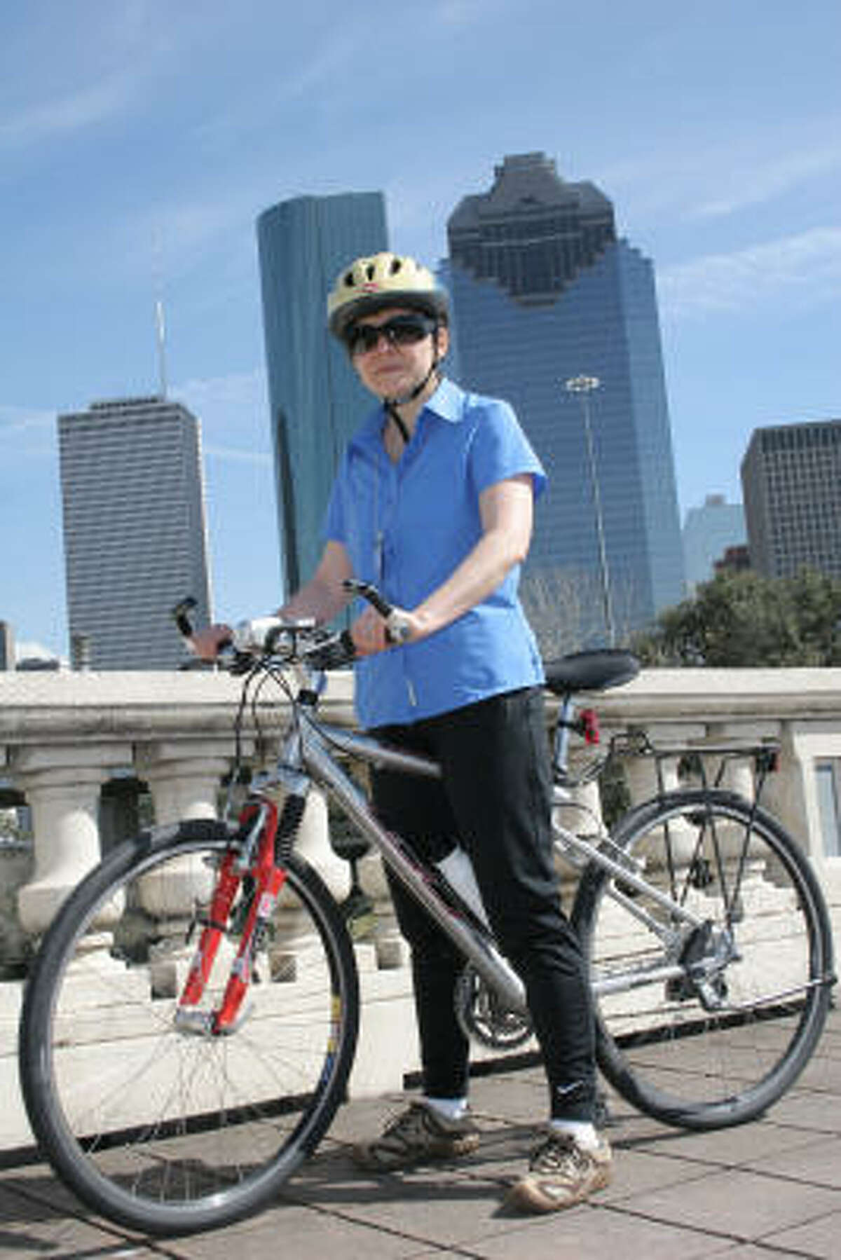 Lilibeth Andre, the city's bicycle-pedestrian coordinator since 2001, is in charge of the roll-out of the Houston Comprehensive Bikeway Network Plan, which aims to encourage cycling as a way to reduce the use of cars.