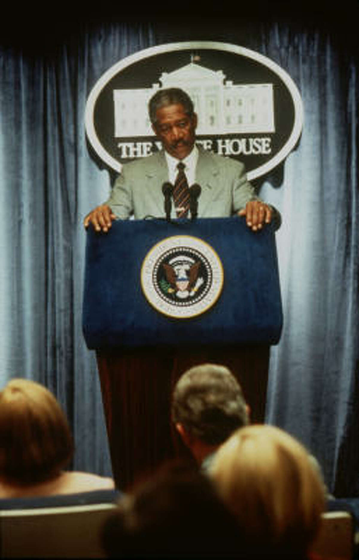 Morgan Freeman portrays the president of the United States in "Deep Impact."