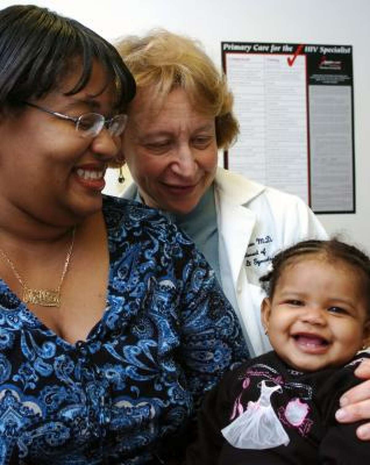 Melissa Baines, left, and her daughter Journe't are in the program coordinated by Dr. Judy Levison, of Baylor College of Medicine, at Harris County Hospital District.