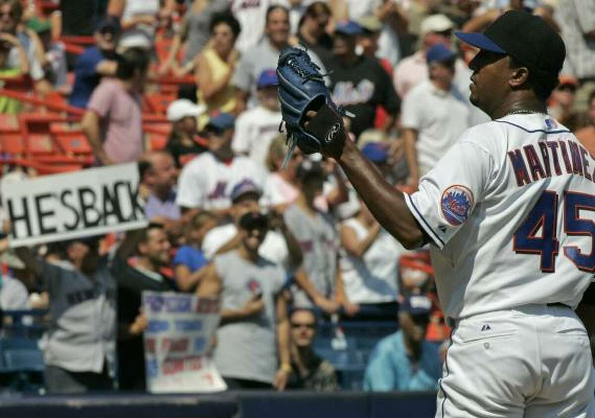 Mets fans were happy to have Pedro Martinez on the mound at Shea Stadium for the first time this season.