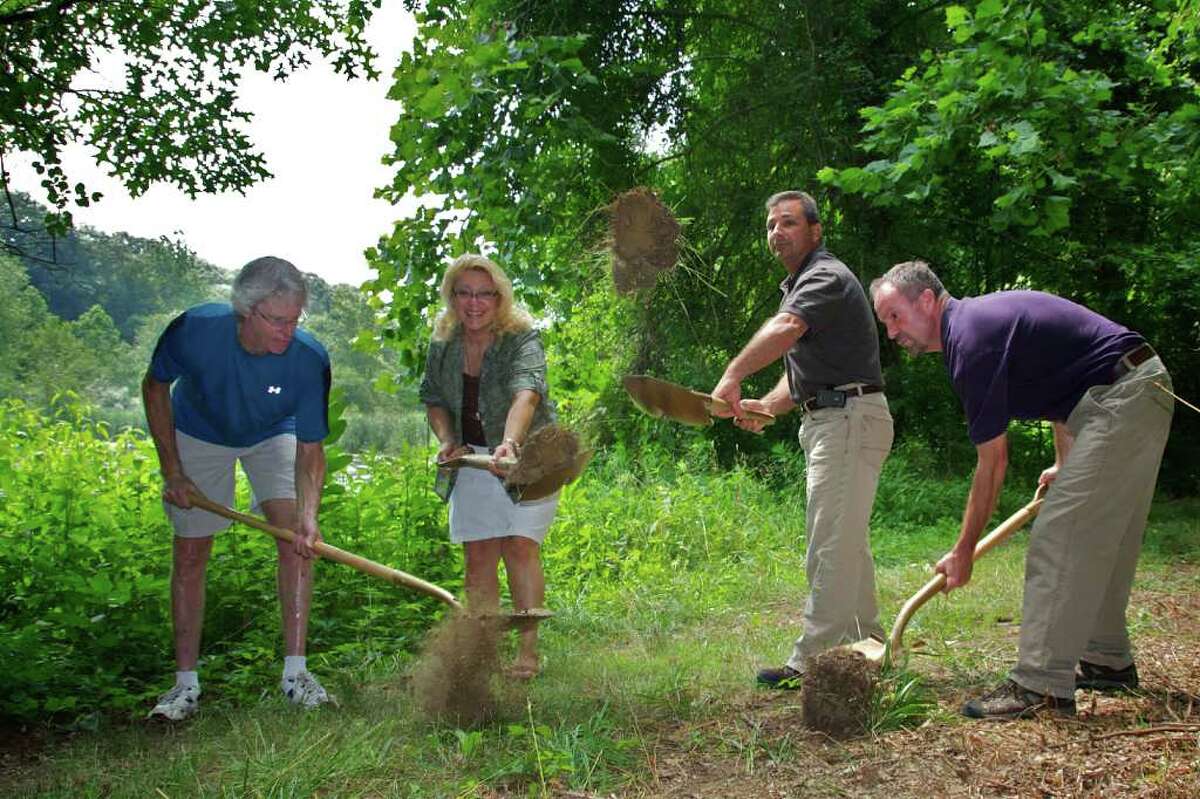 On Wednesday, July 20th, 2011, at 11:00am at the Sega Meadows Park off River Road was the official Ground Breaking for the Sega Meadows Bike Trail. Tom O'Brian (Spear Headed the idea/project), Mayor Murphy, Mike Zarba (Public Works Director), and Daniel Calhoun (Parks & Rec. Director) breaking ground...