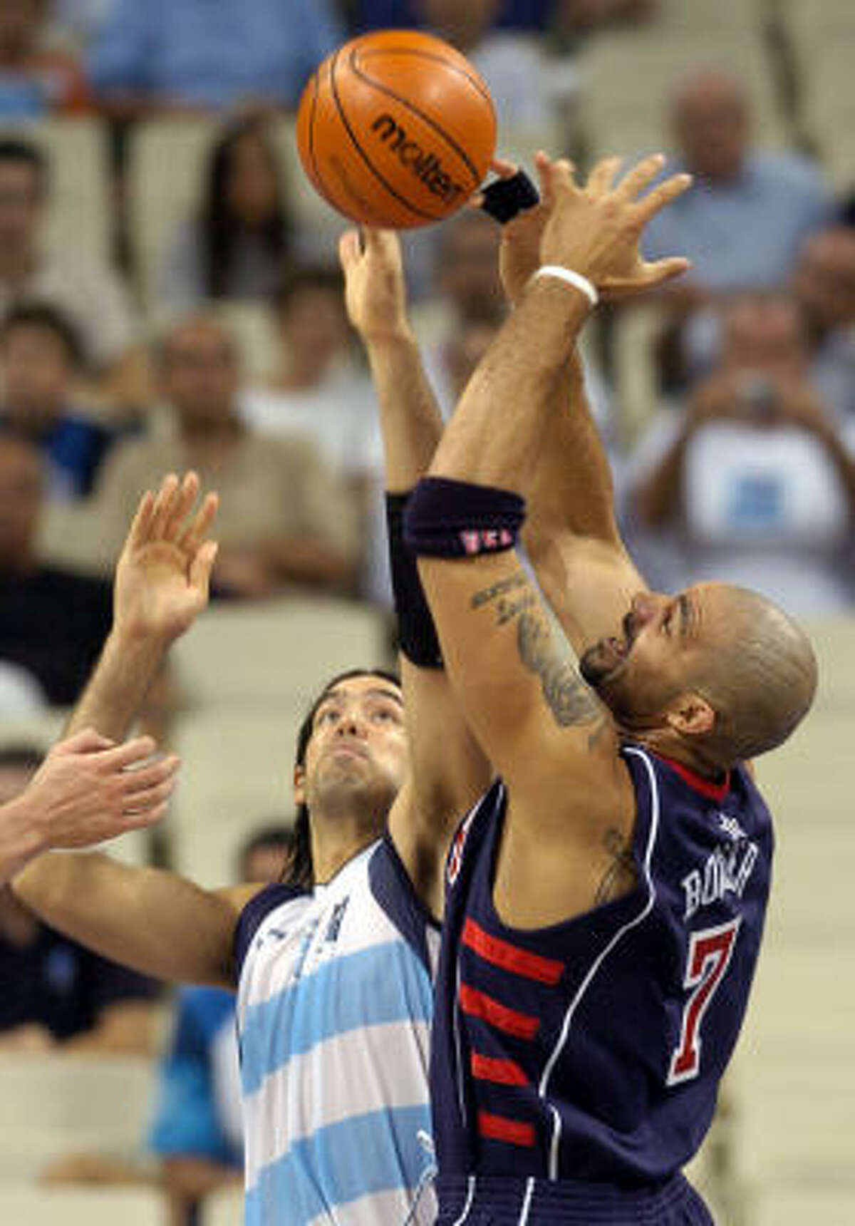 Argentina's Luis Scola has gone toe-to-toe with NBA stars like Carlos Boozer in international play.