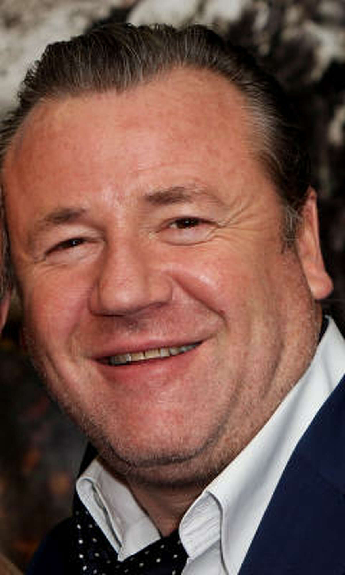 Actor Ray Winstone transformed into Beowulf