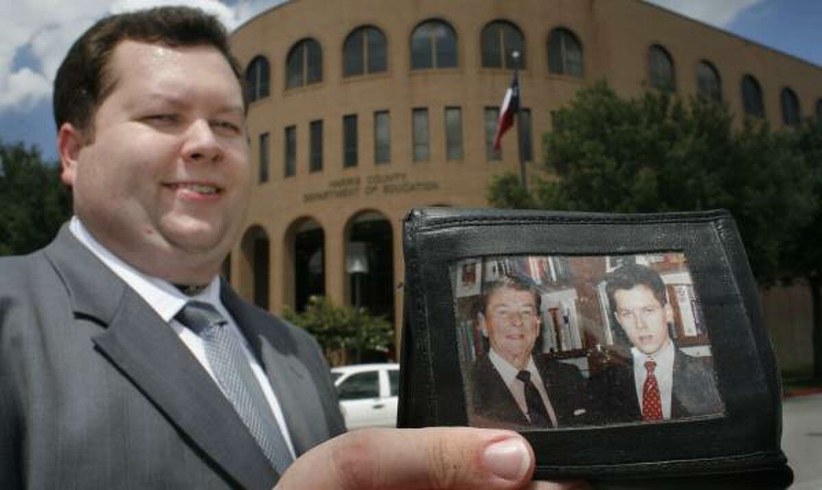 Trustee Michael Wolfe, who carries a picture of him with President Reagan in his wallet, suggested the name change to the Harris County Department of Education. "He has always been a hero of mine."